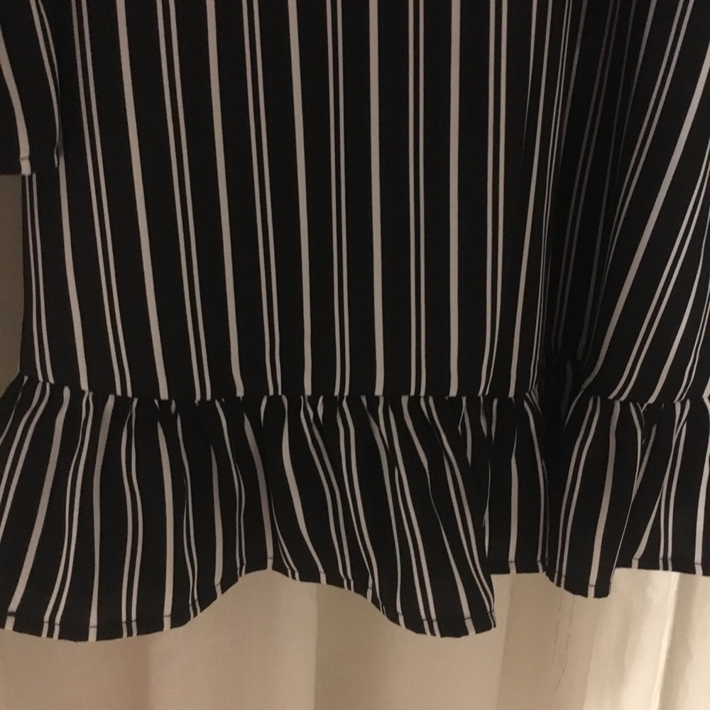 Nordstrom Black and White Stripe Wrap Dress - Picture 6 of 6